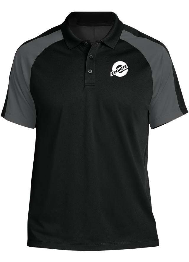 ebonite-new-logo-tournament-polo-black-gray bowl bowling shirt league tournament bowler shirt