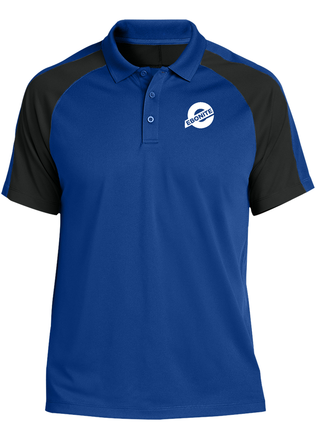 ebonite-new-logo-tournament-polo-royal-black bowl bowling shirt league tournament bowler shirt