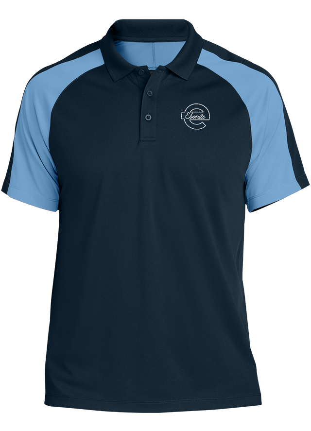 ebonite-70s-logo-tournament-polo-navy bowl bowling shirt league tournament bowler shirt