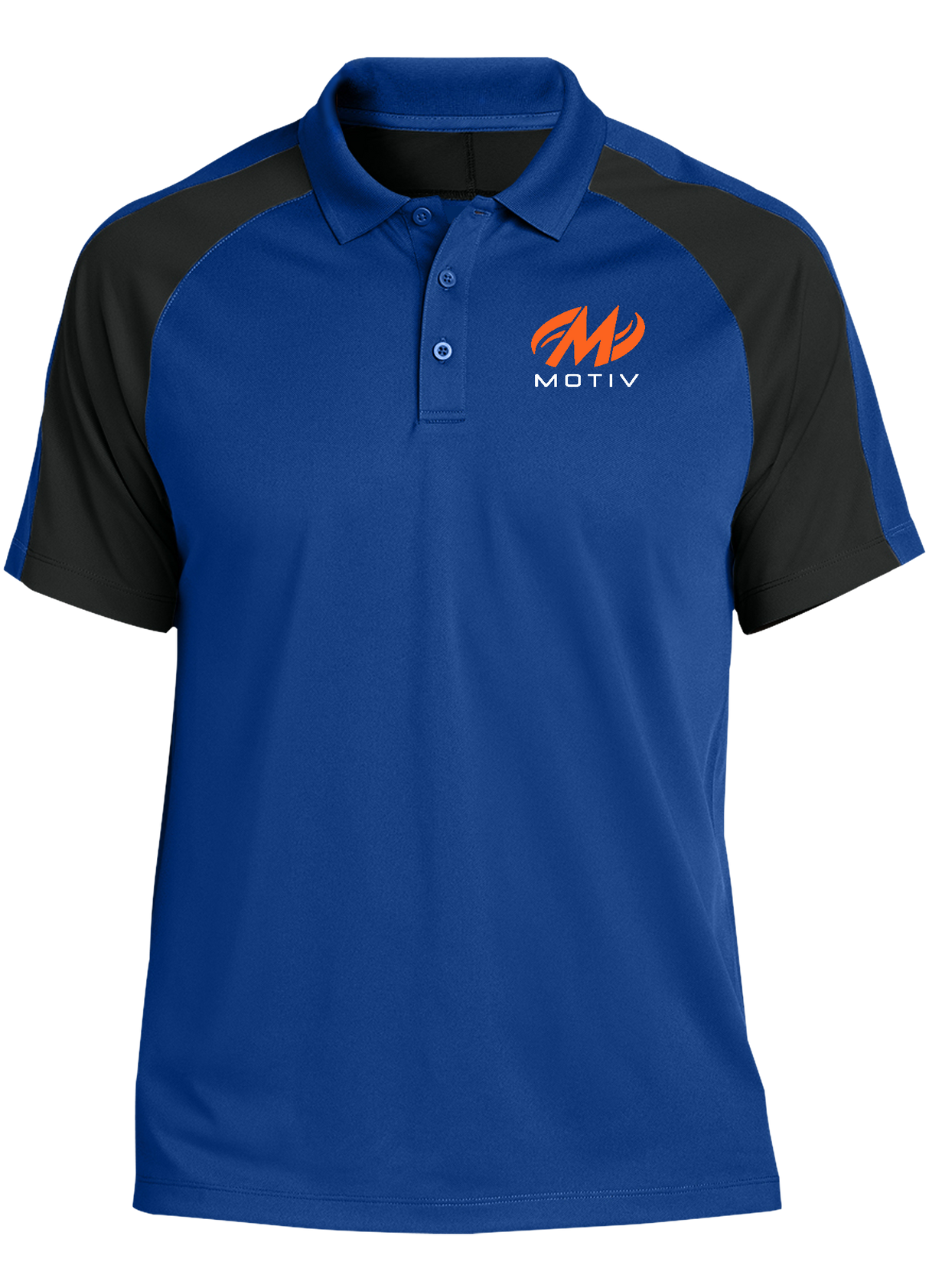 motiv-tournament-polo-royal-black bowl bowling shirt league tournament bowler shirt