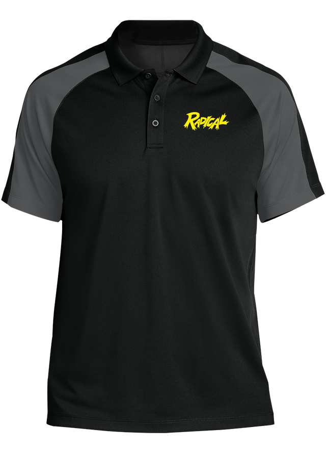 radical-tournament-polo-black-gray bowl bowling shirt league tournament bowler shirt