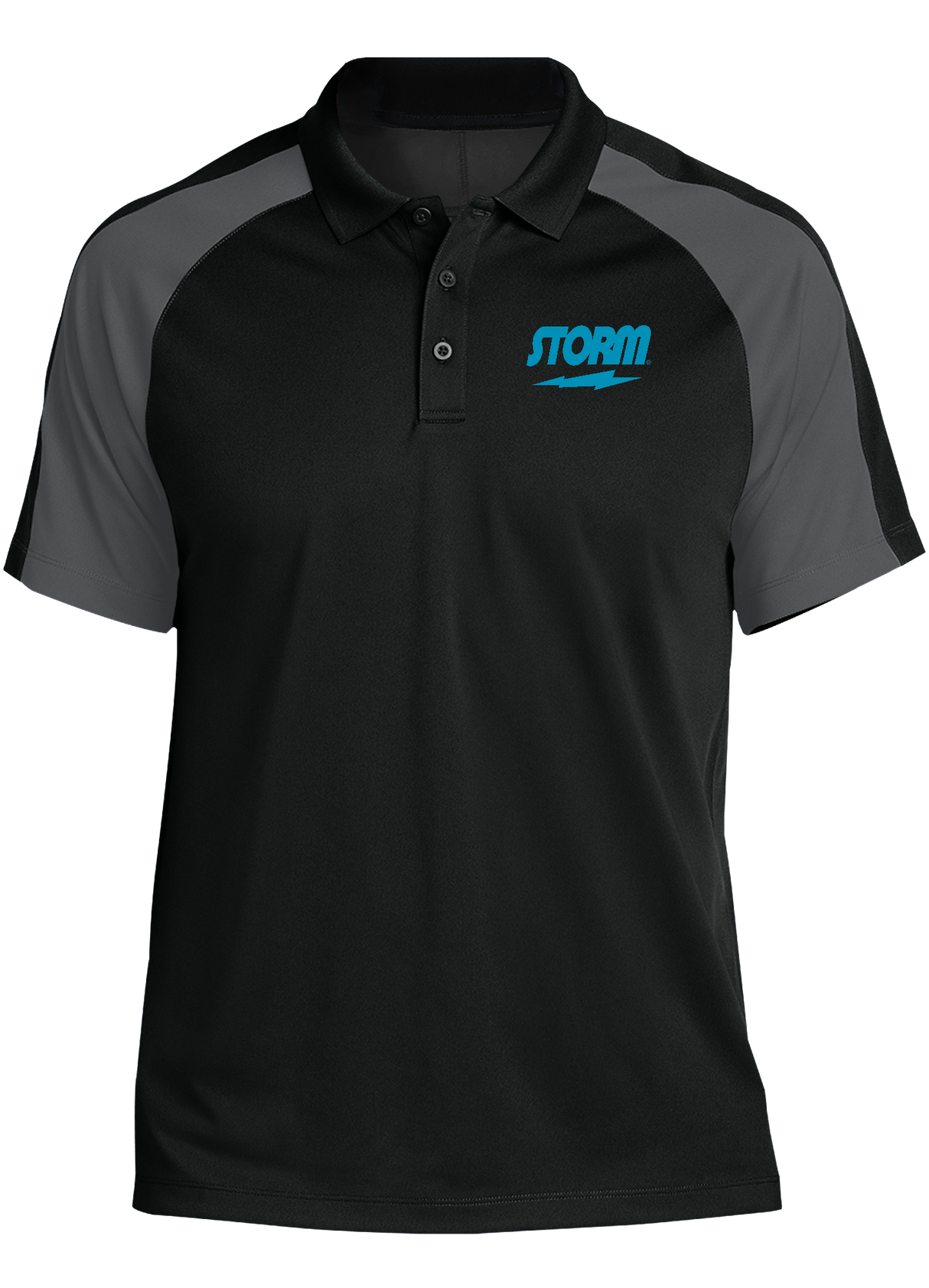 storm-tournament-polo-black-gray bowl bowling shirt league tournament bowler shirt