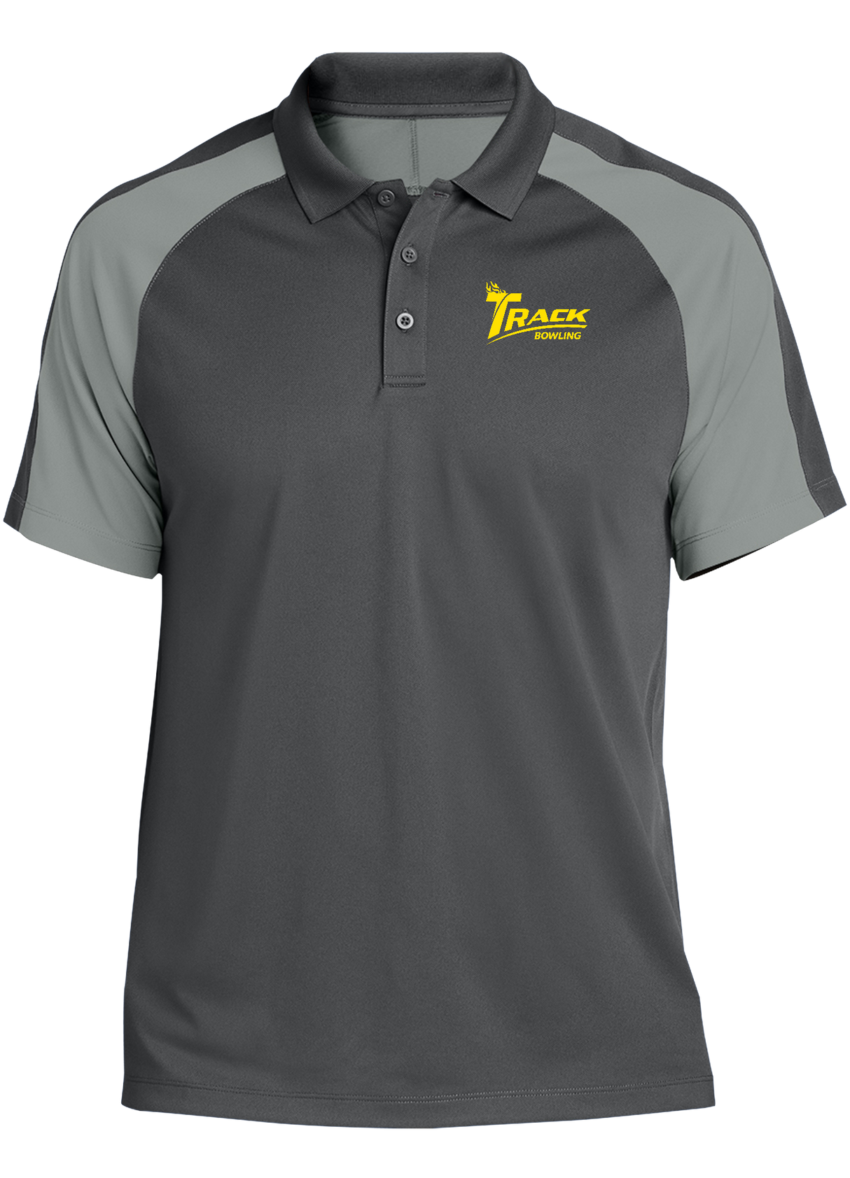 track-tournament-polo-gray bowl bowling shirt league tournament bowler shirt