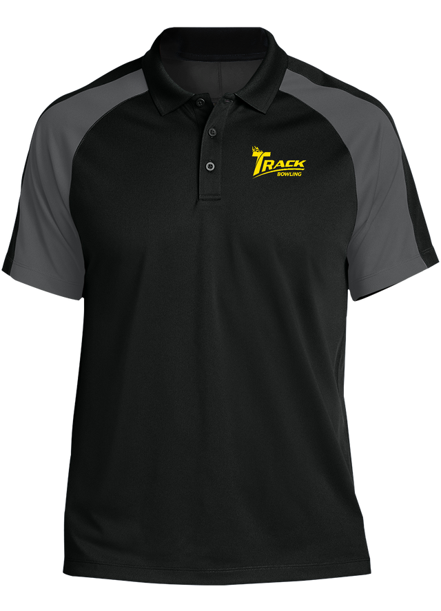 track-bowling-tournament-polo-black-gray bowl bowling shirt league tournament bowler shirt