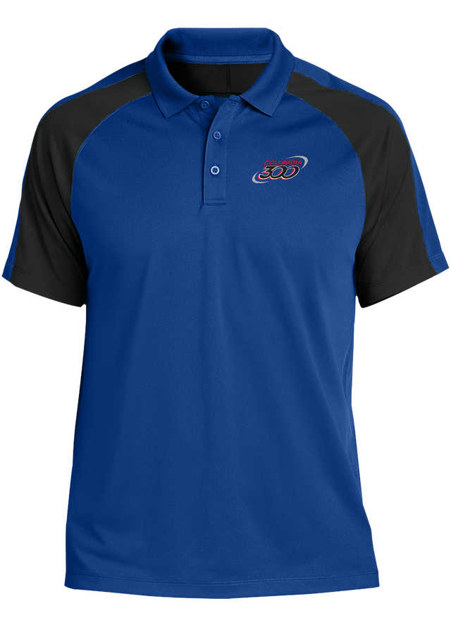 columbia-300-tournament-polo-royal-black bowl bowling shirt league tournament bowler shirt