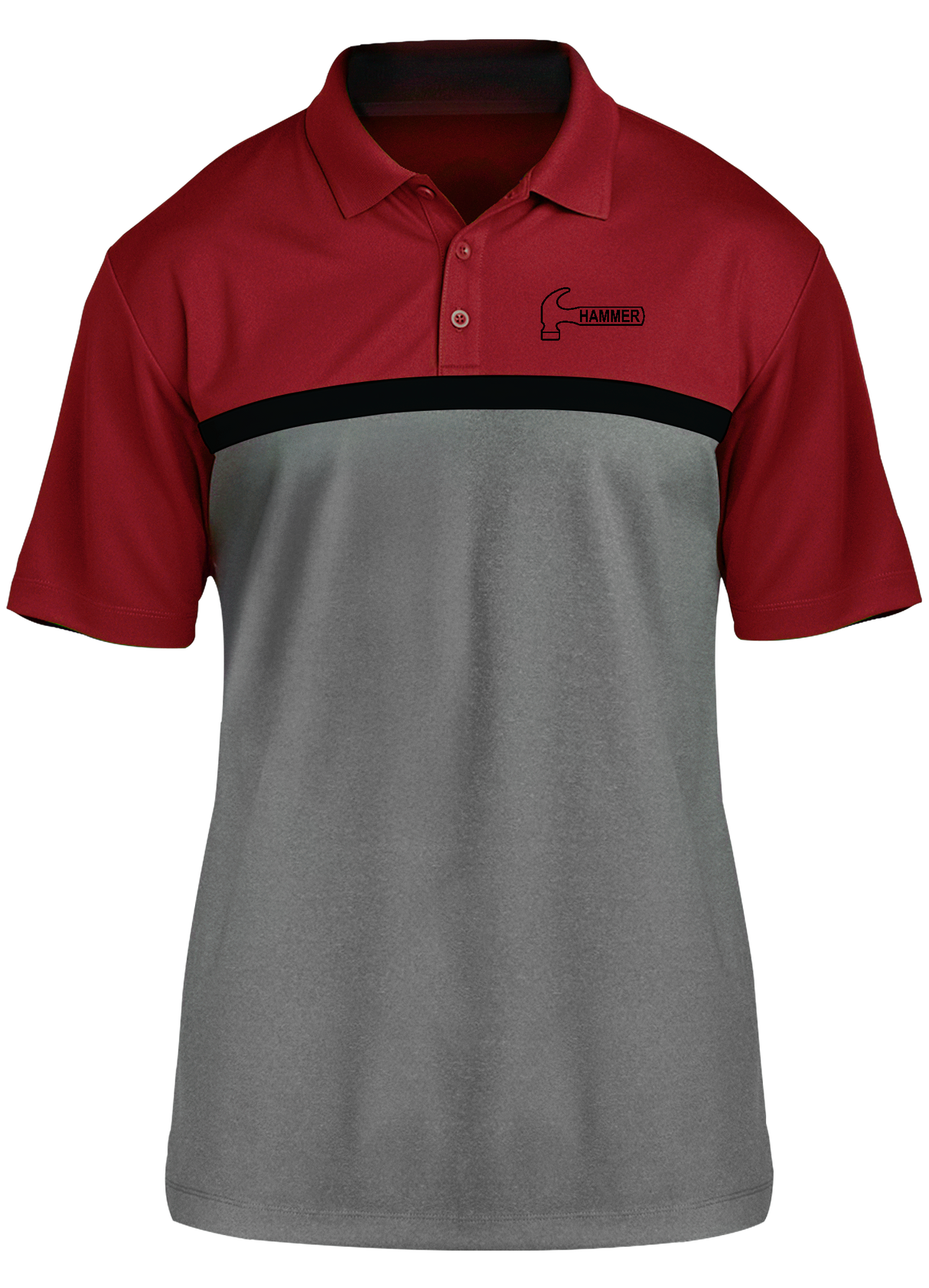 Hammer Competitor Black Logo Polo Red/Black/Gray