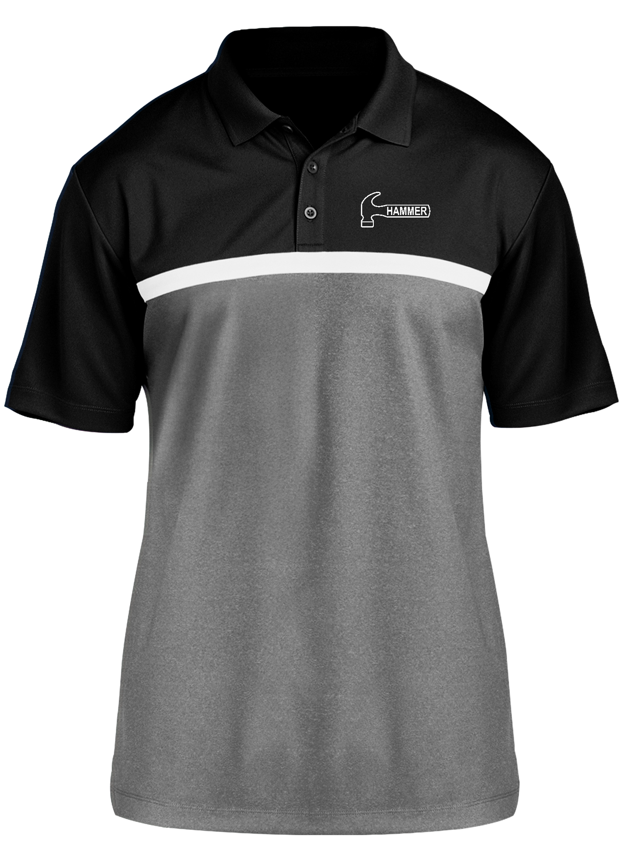 Hammer Competitor White Logo Polo Black/White/Gray