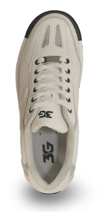 3G Racer White/Holo Bowling Shoes Our new 3G Racer features a high-quality design developed through extensive research and testing. This is the most advanced interchangeable performance shoe in the Tour Line to date! Available in two different colors to match your style on the lanes.