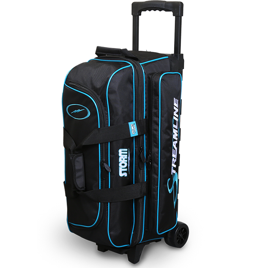 Storm Streamline 3 Ball Triple Roller Black/Blue Bowling Bag suitcase league tournament play sale discount coupon online pba tour