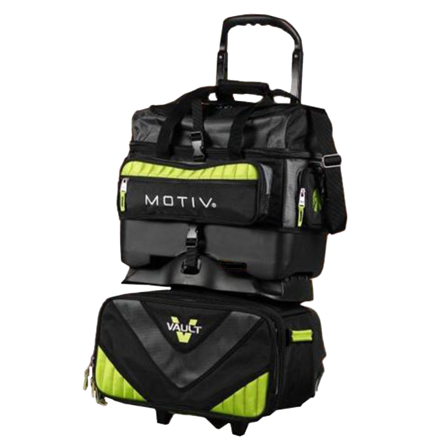 Motiv Vault 4 Ball Roller Grey/Lime Bowling Bag Inside Bowling