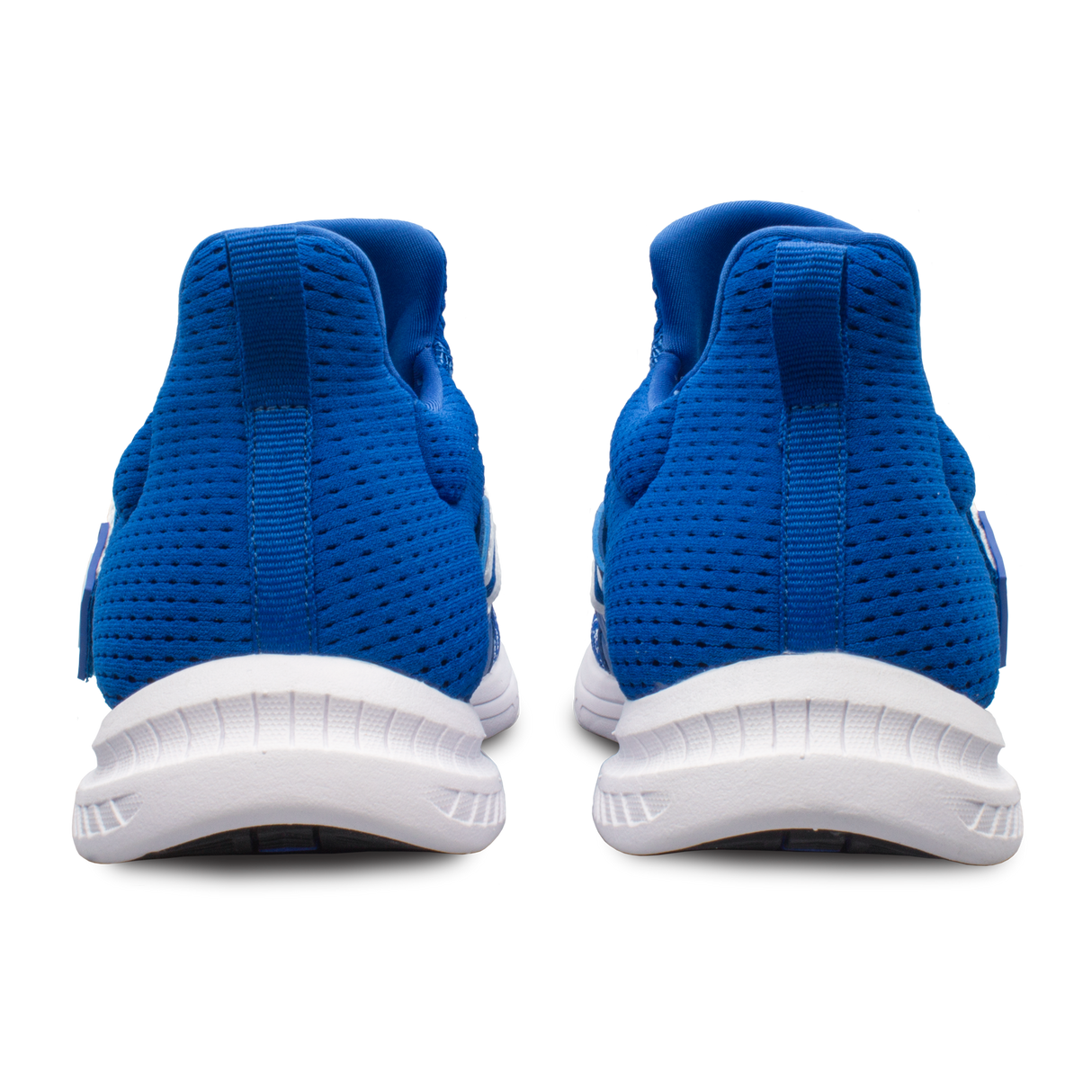 Brunswick Slingshot Royal/White Bowling Shoes * Athletic performance knit * Easy to slip on * No lace fastening system * Extra-light molded EVA outsole * Raised rubber heel for a controlled slide * Pure slide microfiber slide soles on both sides * Superior slide immediately *  *