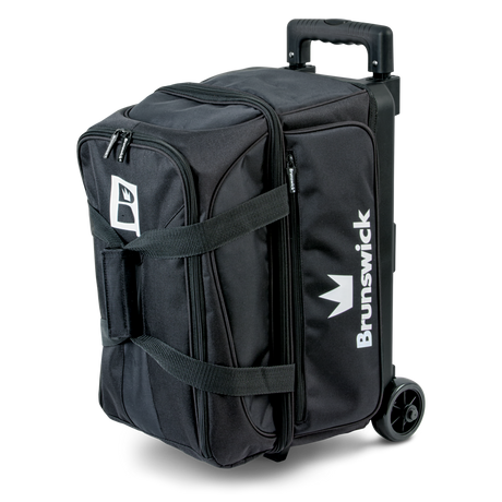 brunswick blitz black bowling bag inside bowling tournament league open play rolling suitcase travel