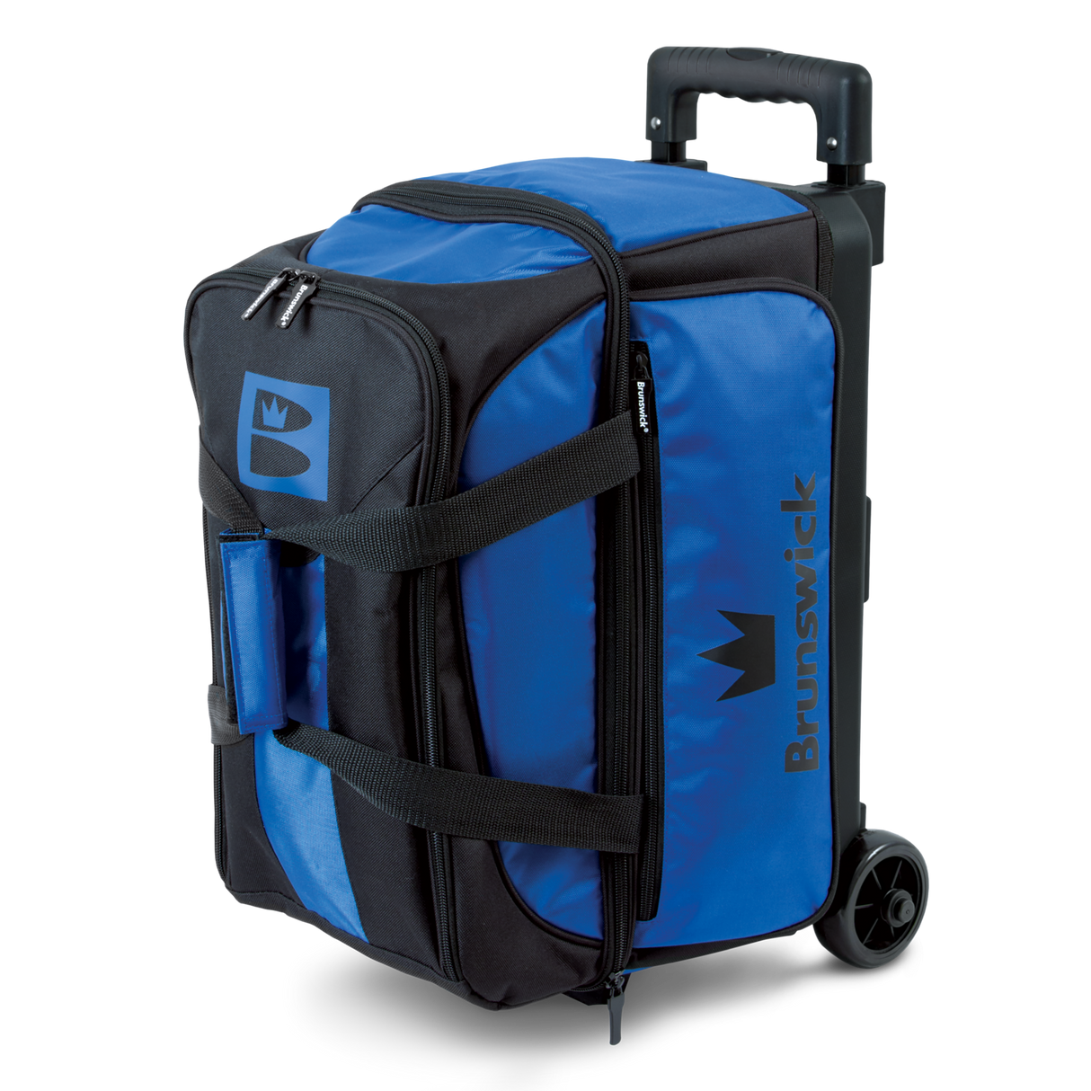 brunswick blitz black bowling bag inside bowling tournament league open play rolling suitcase travel blue royal