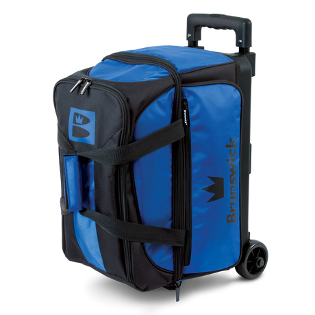 brunswick blitz black bowling bag inside bowling tournament league open play rolling suitcase travel blue royal
