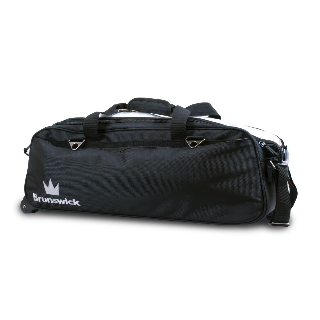brunswick triple tournament tote rolling roller bag inside bowling travel suitcase