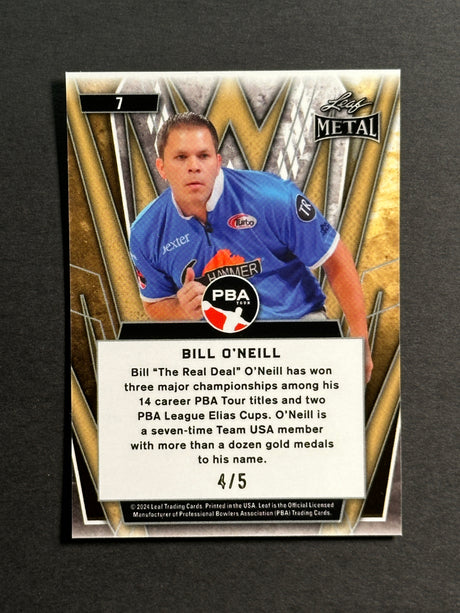 2024 Leaf Metal PBA Trading Card Bill O'Neill /5 SP