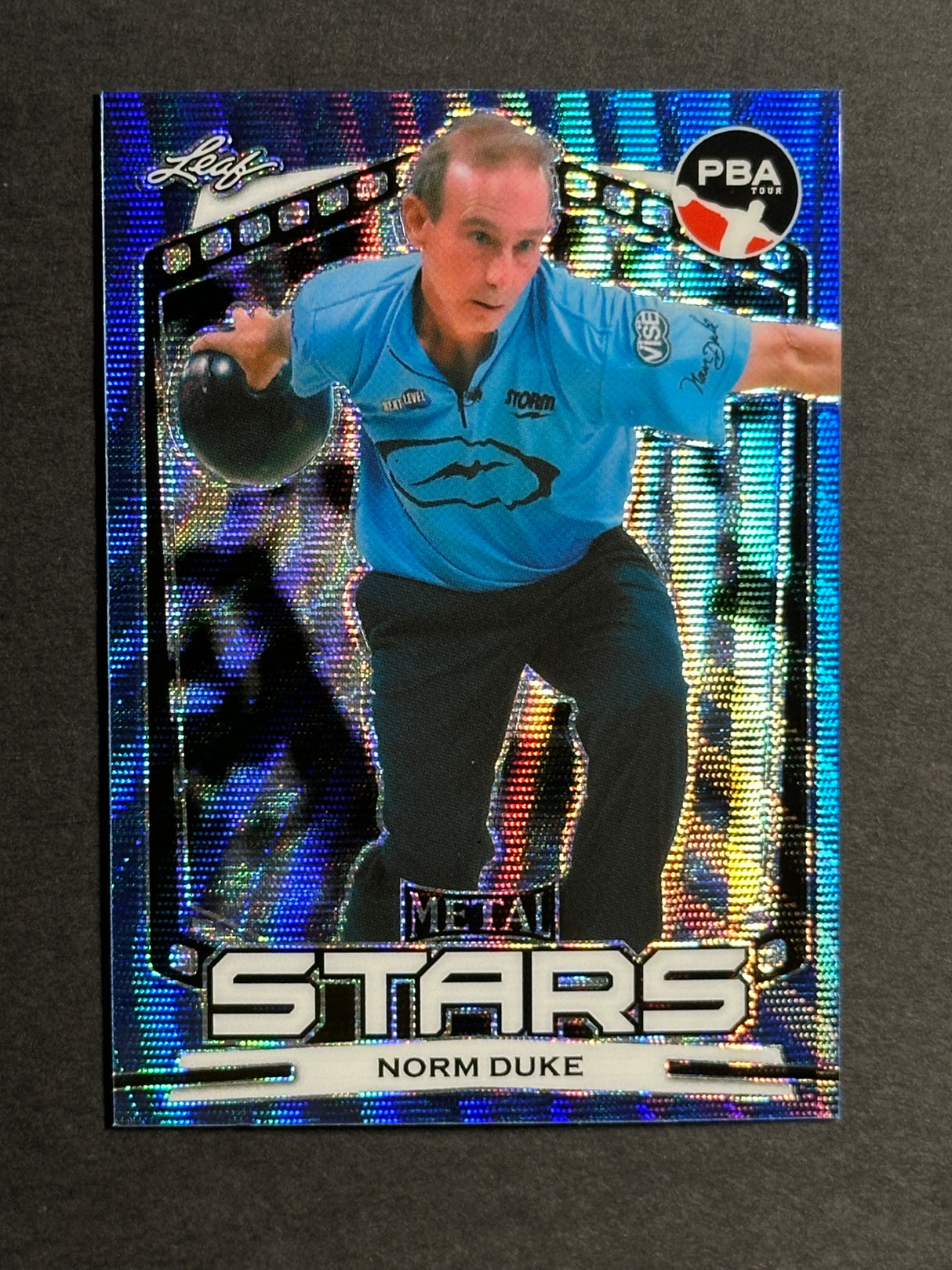 2024 Leaf Metal Stars PBA Trading Card Norm Duke Blue Wave /10 SP