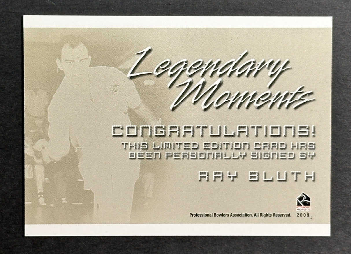 Ray Bluth 2008 Rittenhouse PBA Legendary Moments Autograph Bowling Card