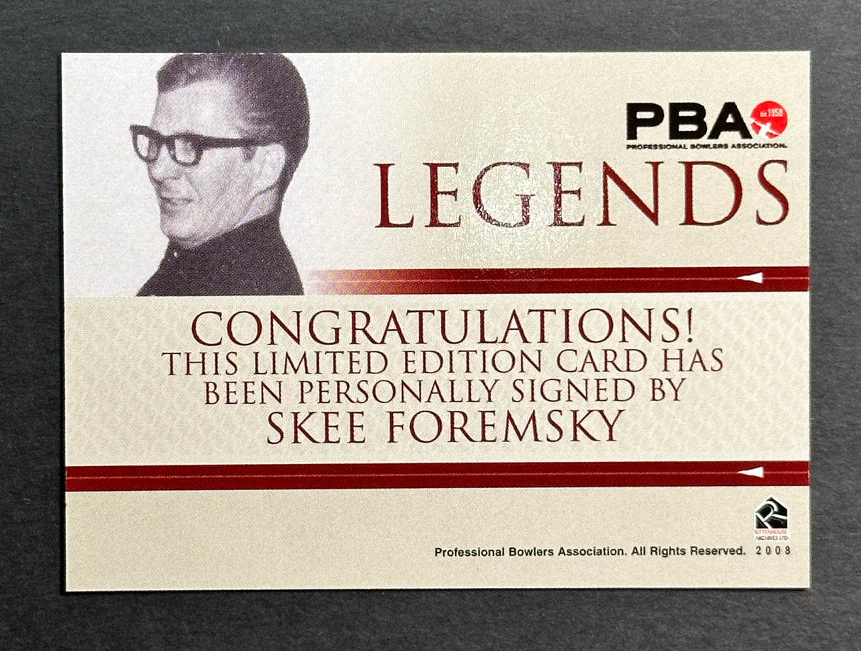 Skee Foremsky 2008 Rittenhouse PBA Legends Autograph Bowling Card