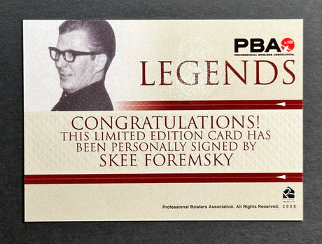 Skee Foremsky 2008 Rittenhouse PBA Legends Autograph Bowling Card