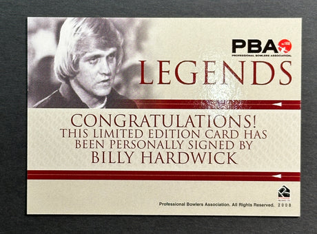 Billy Hardwick 2008 Rittenhouse PBA Legends Autograph Bowling Card