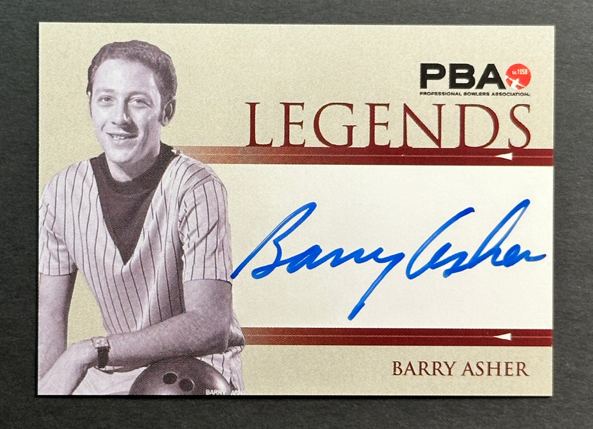 Barry Asher 2008 Rittenhouse PBA Legends Autograph Bowling Card