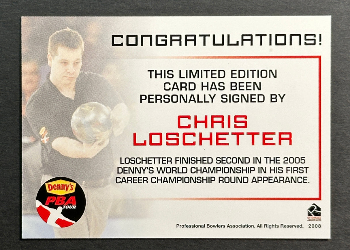 Chris Loschetter 2007 Rittenhouse Signature Moments PBA Autograph Bowling Card