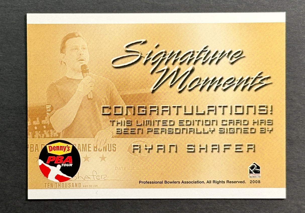 Ryan Shafer 2007 Rittenhouse Signature Moments PBA Autograph Bowling Card