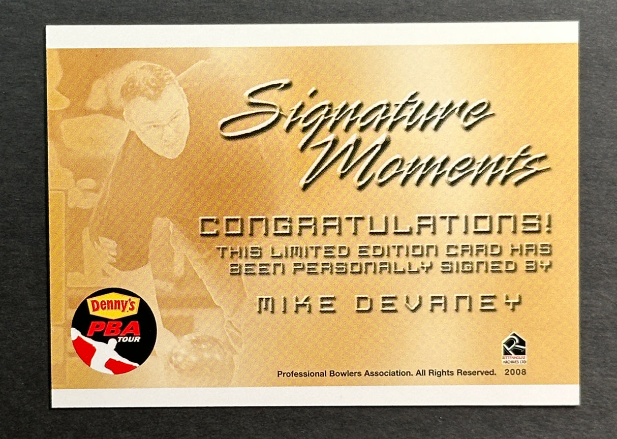 Mike DeVaney 2007 Rittenhouse Signature Moments PBA Autograph Bowling Card