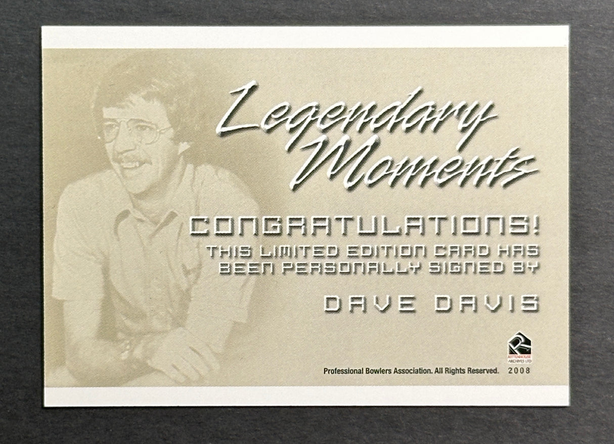 Dave Davis 2007 Rittenhouse Signature Moments PBA Autograph Bowling Card