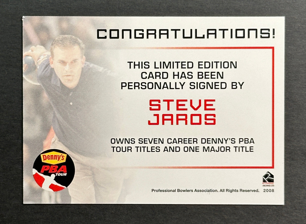 Steve Jaros 2007 Rittenhouse PBA Autograph Bowling Card