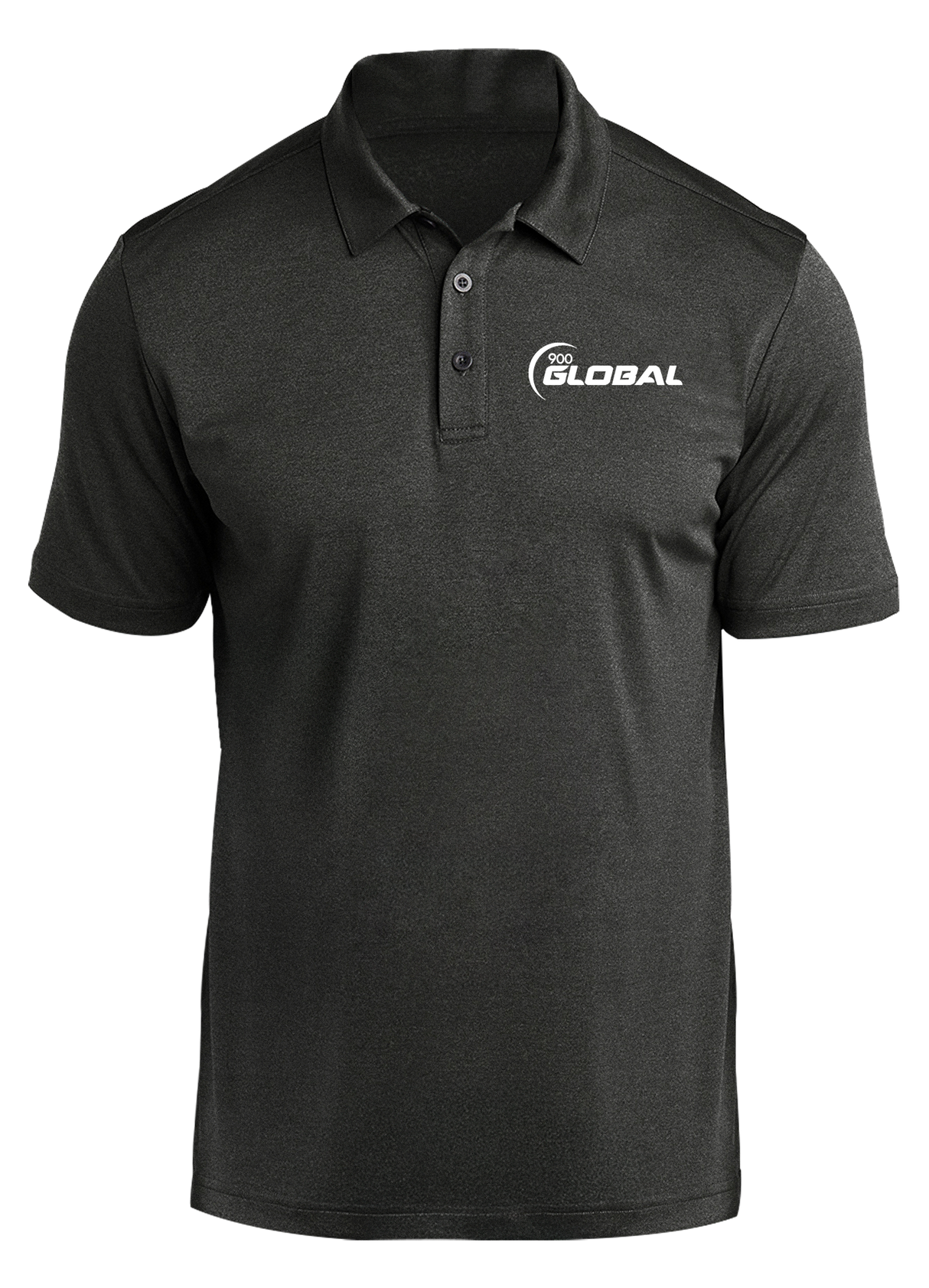 900 Global White Prime Polo Black Heather