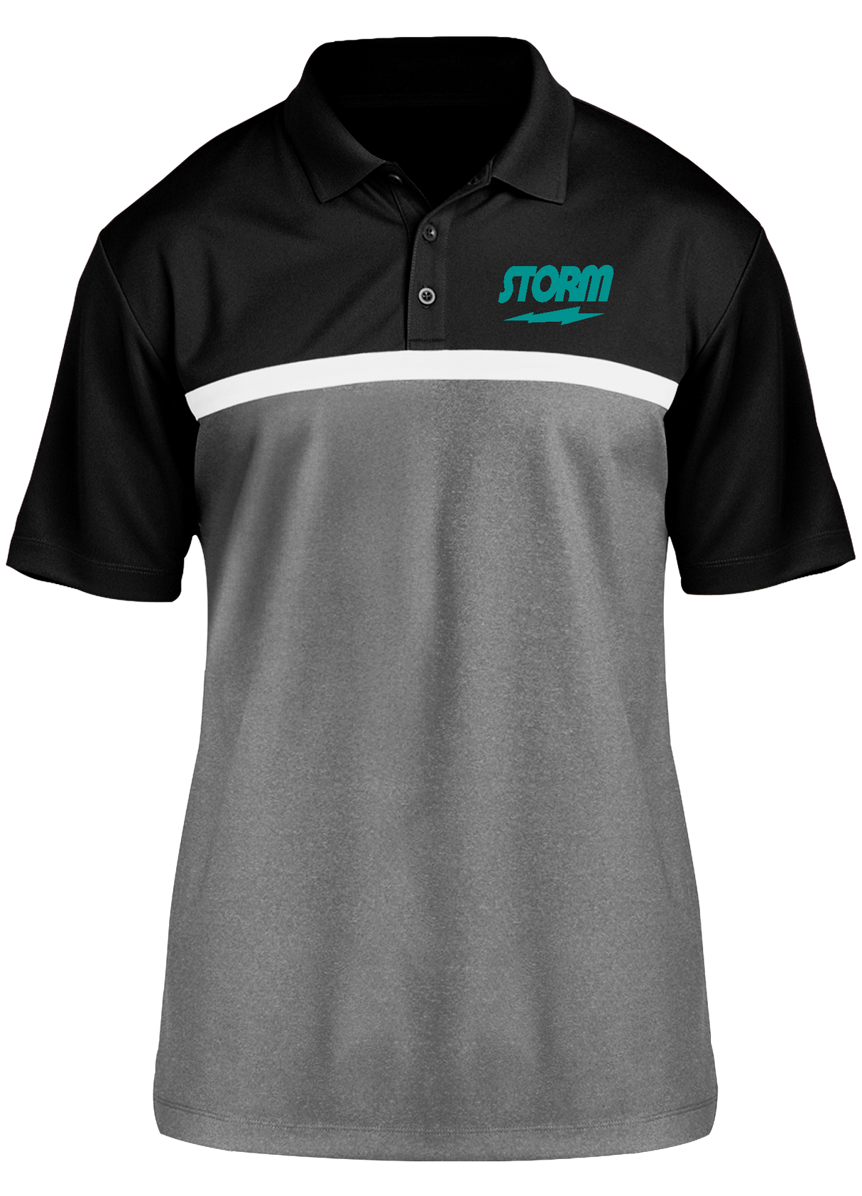 Storm Teal Competitor Polo Black/White/Gray