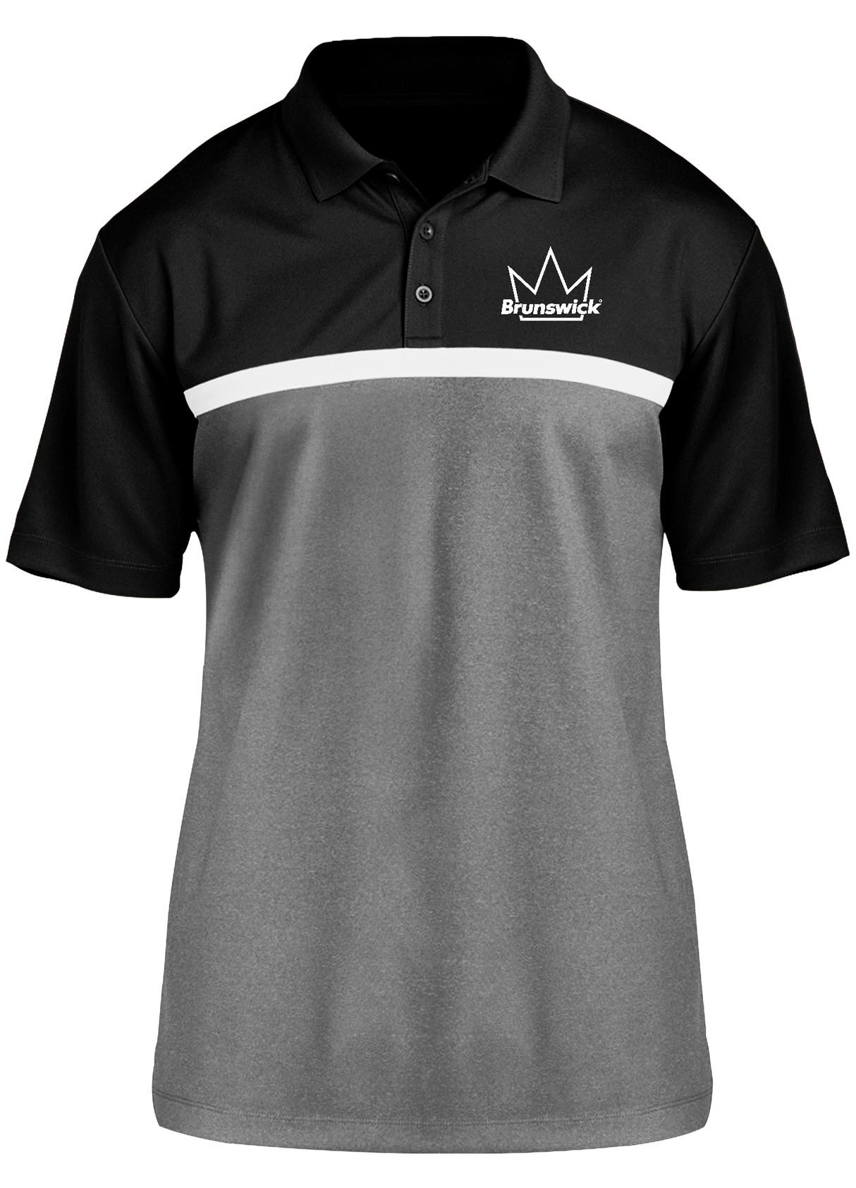 Brunswick Crown Competitor Polo Black/White/Gray