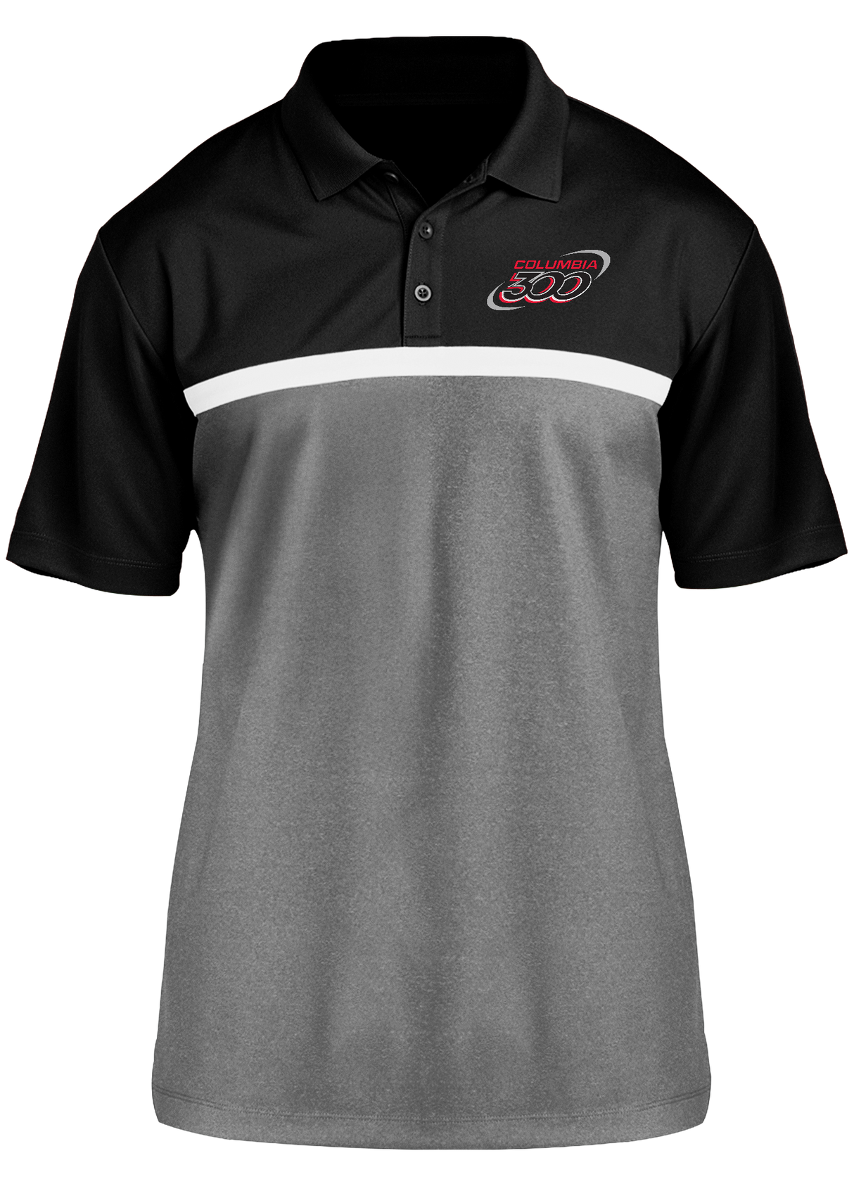 Columbia 300 Competitor Polo Black/White/Gray