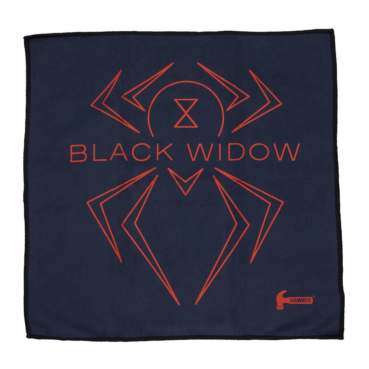 Hammer Black Widow Microsuede Towel Easily absorbs oil from the ball surface Cleans ball surface effortlessly Can be used with liquid cleaners or polishes Recommended use after each shot Washable Size: 14" x 14" (35.5 cm x 35.5 cm)