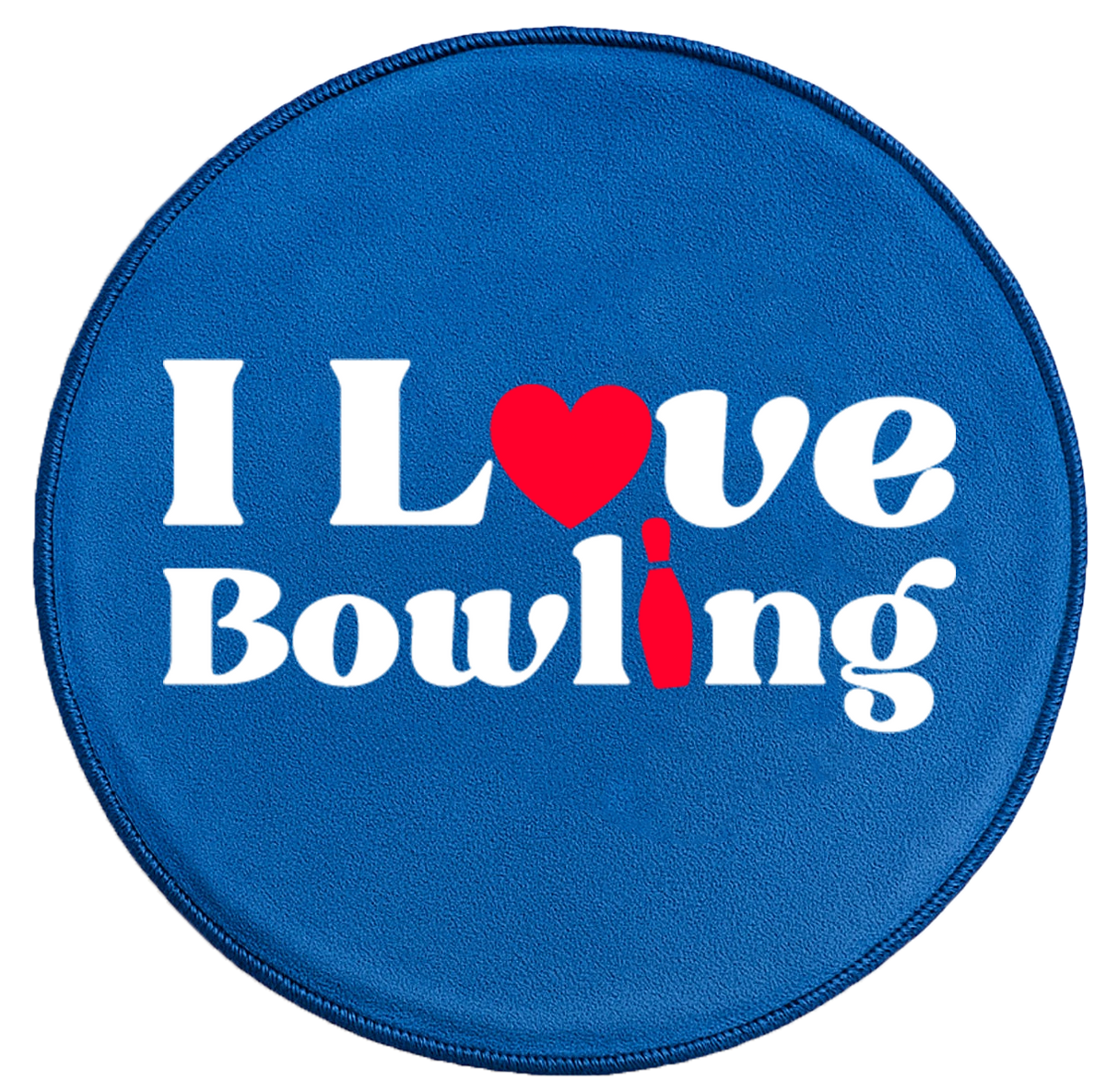 I LOVE Bowling! Premium Disk Shammy Blue