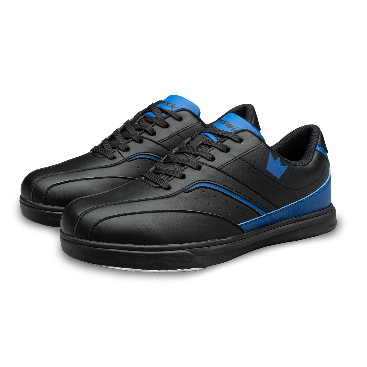 Brunswick Vapor Black/Royal Bowling Shoes * Performance synthetic uppers * Foam padded collar and tongue * Extra-light molded EVA outsole * Pure slide microfiber slide soles on both shoes * Superior slide immediately * *