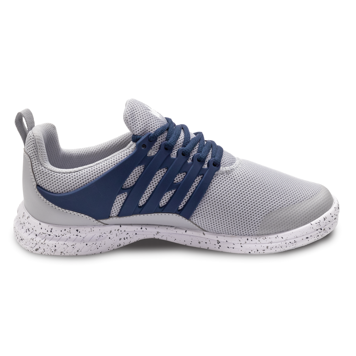 Brunswick Avalanche Grey/Navy Bowling Shoes * Athletic mesh uppers * Exterior advanced support lacing system * Pure Slide microfiber Slide Soles on both shoes * Foam-padded collar and tongue * Extra-light EVA outsole * Raised rubber heel for a controlled slide *  *
