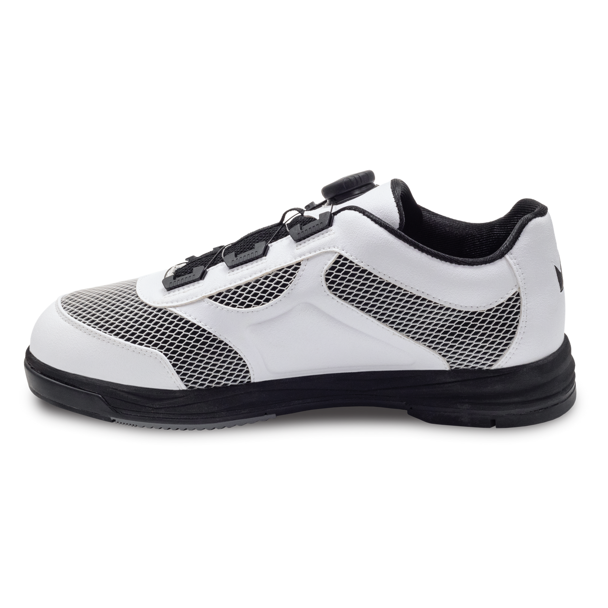 Brunswick Fury White Men's Bowling Shoes * Sleek synthetic upper * Molded EVA insole for comfort and performance * Extreme cushion comfort with Ortholite footbed * Convenient ATOP dial lacing system * Reinforced hard rubber toe for durability * Multi-zone push away rubber * Includes: #4, #6, and #8 Slide Soles; Progressive, and Ridged Heels; Heel remover tool *  *