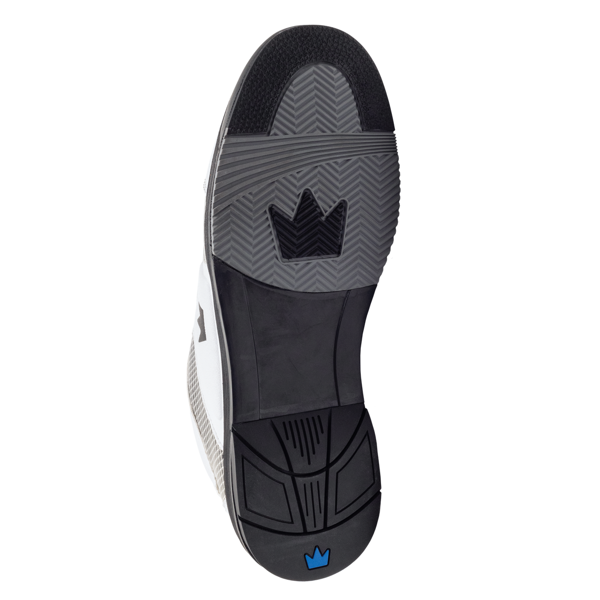 Brunswick Fury White Men's Bowling Shoes * Sleek synthetic upper * Molded EVA insole for comfort and performance * Extreme cushion comfort with Ortholite footbed * Convenient ATOP dial lacing system * Reinforced hard rubber toe for durability * Multi-zone push away rubber * Includes: #4, #6, and #8 Slide Soles; Progressive, and Ridged Heels; Heel remover tool *  *