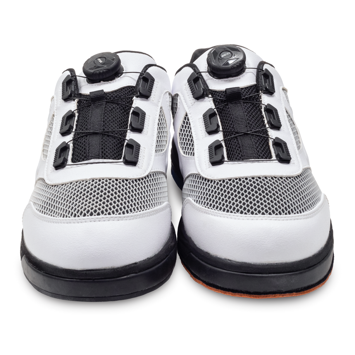 Brunswick Fury White Men's Bowling Shoes * Sleek synthetic upper * Molded EVA insole for comfort and performance * Extreme cushion comfort with Ortholite footbed * Convenient ATOP dial lacing system * Reinforced hard rubber toe for durability * Multi-zone push away rubber * Includes: #4, #6, and #8 Slide Soles; Progressive, and Ridged Heels; Heel remover tool *  *