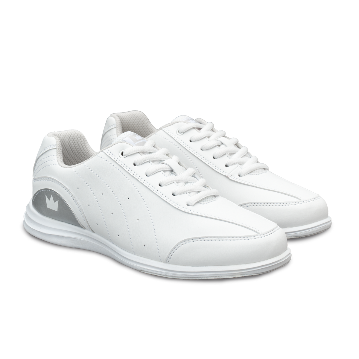 Brunswick Mystic Women's Bowling Shoes White/Silver * Performance synthetic uppers * Extremely comfortable * Light rubber outsoles * Pure slide microfiber slide soles on both shoes * Foam padded collar and tongue * Superior slide immediately * *