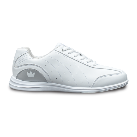 Brunswick Mystic Youth Bowling Shoes White/Silver * Performance synthetic uppers * Extremely comfortable * Light rubber outsoles * Pure slide microfiber slide soles on both shoes * Foam padded collar and tongue * Superior slide immediately *  *