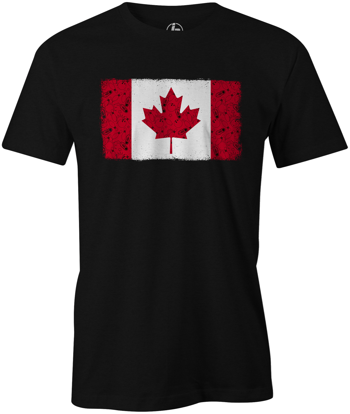 Canada Bowling! Enjoy this unique bowling themed Canadian flag. This is the perfect gift for any canadian that loves to bowl! Support team Canada. Team shirt. T-shirt, tee-shirt, tshirt. League bowling t-shirt. National team. Novelty. Flag. Pride.