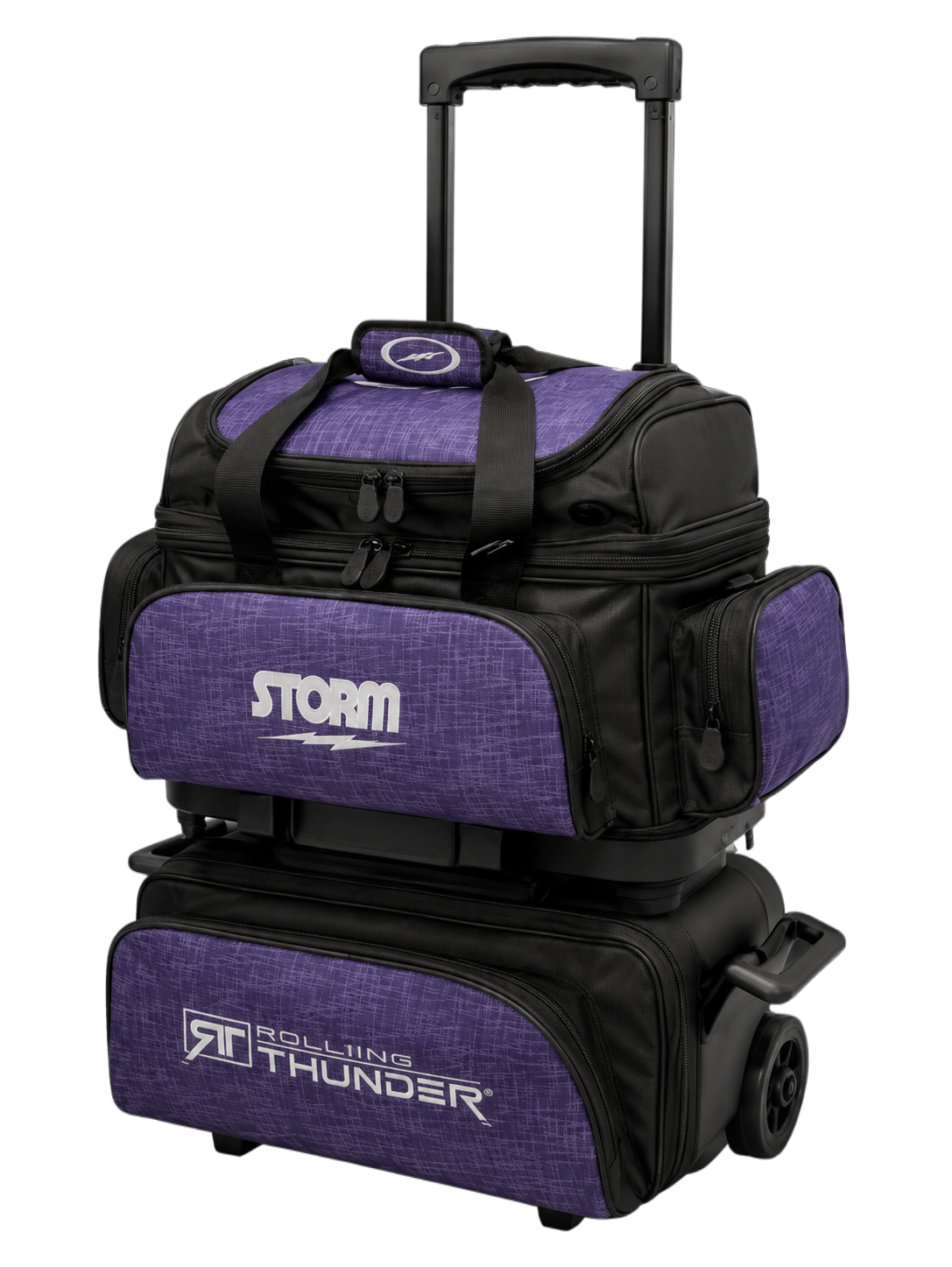 Storm Rolling Thunder 4 Ball Triple Roller Abstract Purple/Black Bowling Bag