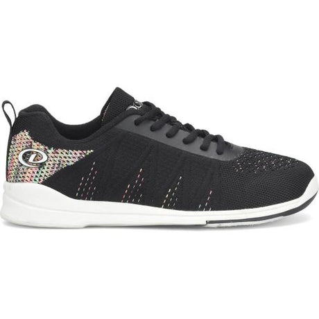 Dexter Delila Black Bowling Shoes Fully Fabric-Lined with Padded Tongue and Collar Low Collar Molded Removable Blown EVA Footbed Slide Shoes: Fixed S8 Slide Soles Fixed Non-Marking Defined Heels