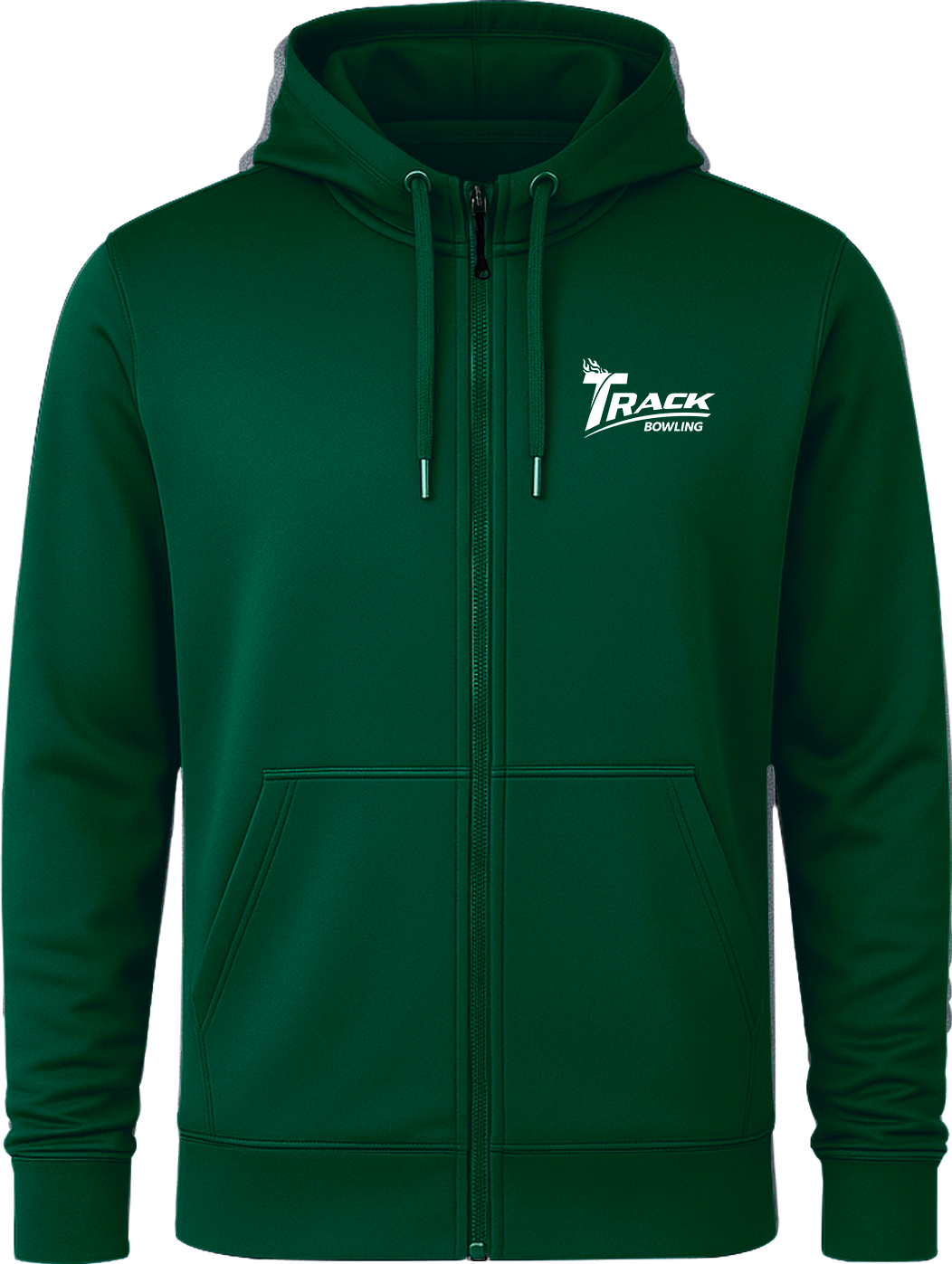 Track White Full Zip Hoodie