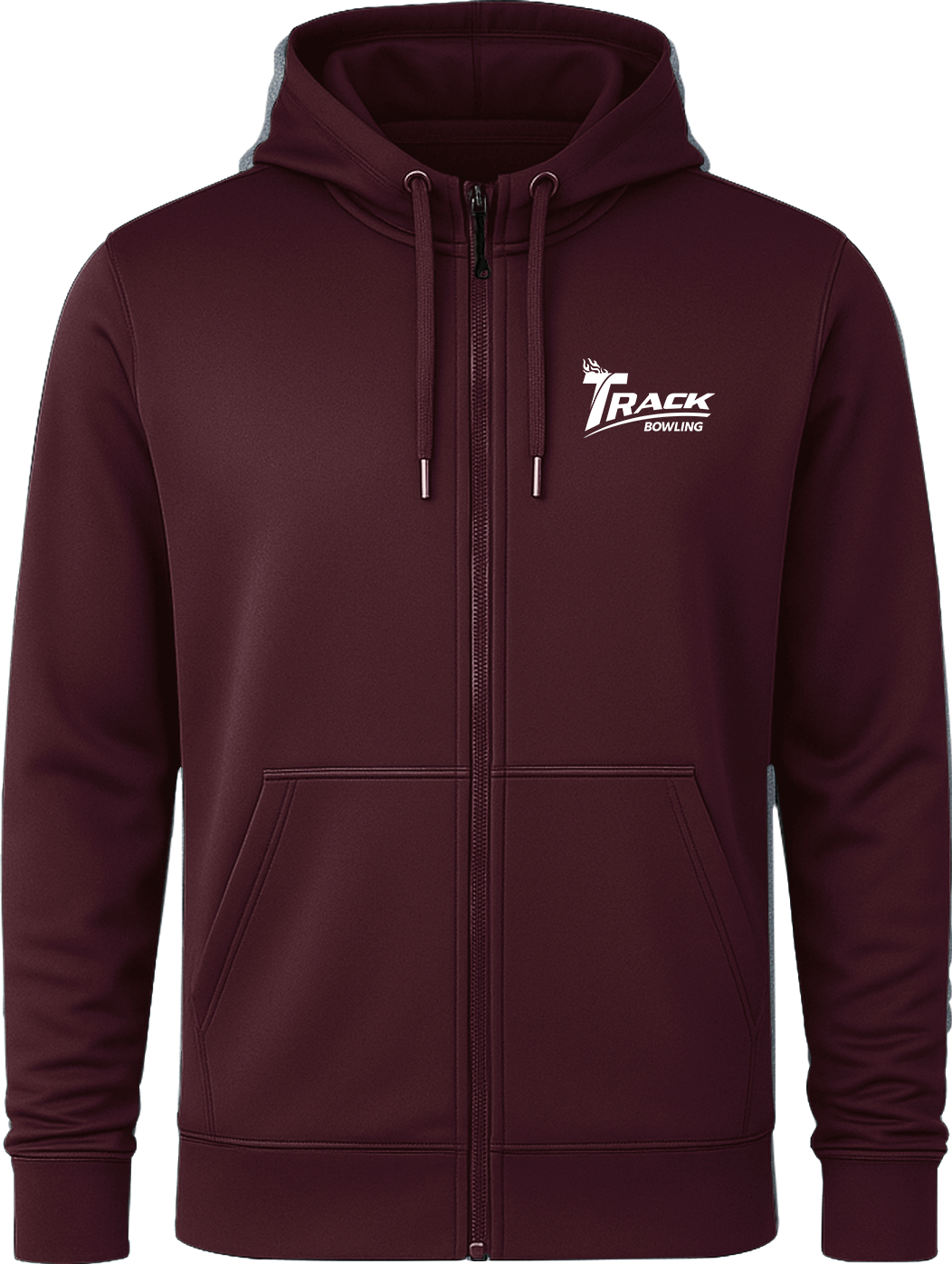 Track White Full Zip Hoodie