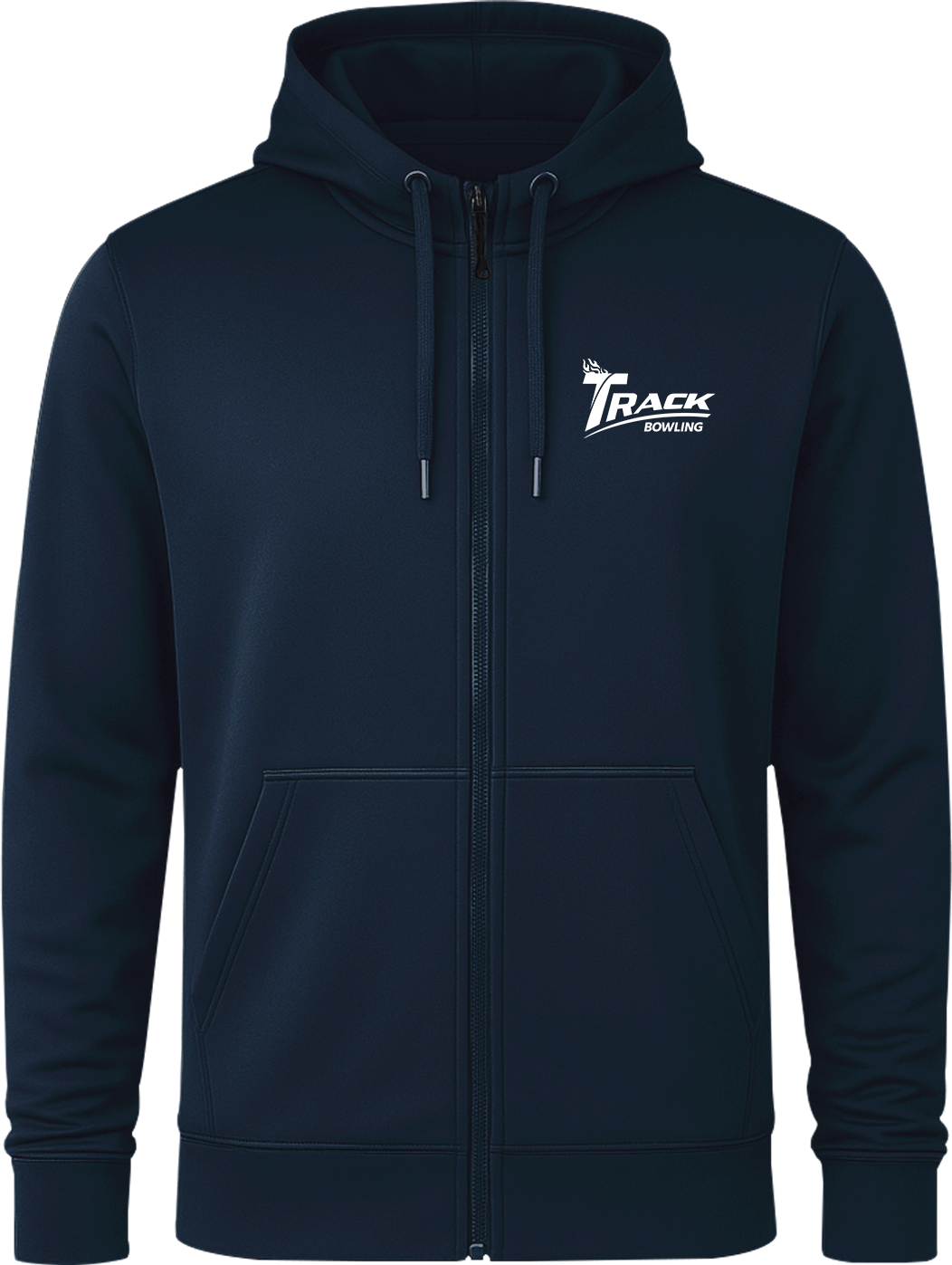 Track White Full Zip Hoodie